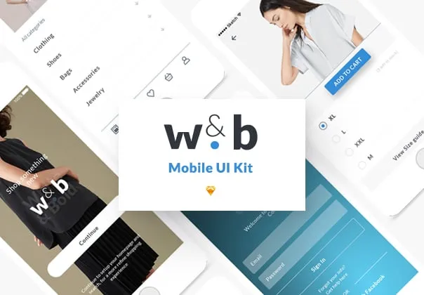 White & Bold iOS UI Kit