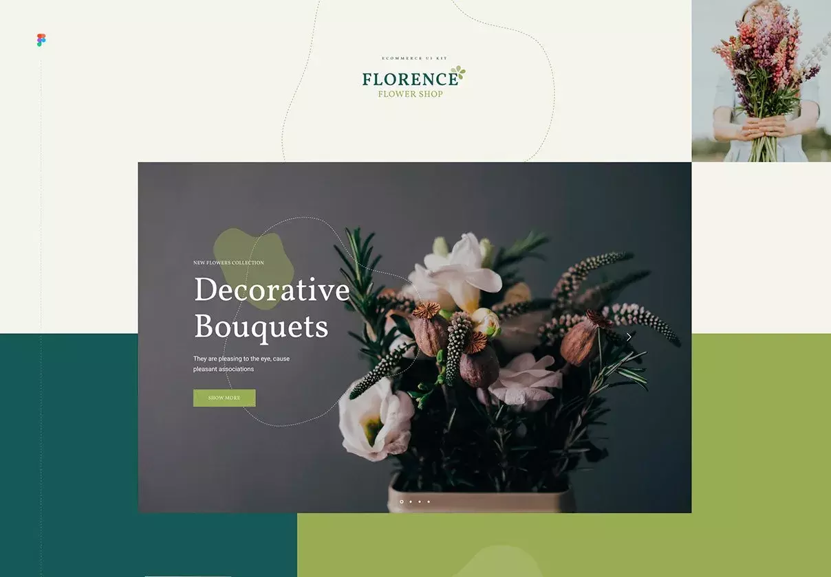 Set of pages to create a stylish and fashionable flower shop. Over 35 well-designed web pages.