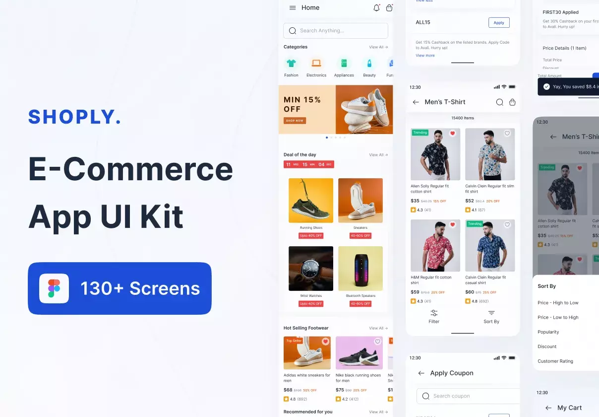 Shoply - E-Commerce App UI Kit | 130+ Screens